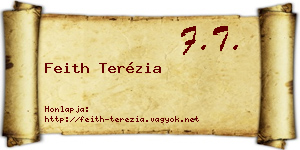 Feith Terézia névjegykártya